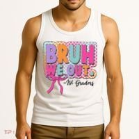 Cute Retro Bruh We Out First Graders Tank Top thumb 3