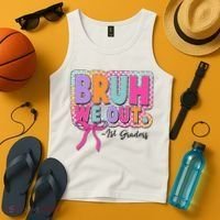 Cute Retro Bruh We Out First Graders Tank Top thumb 4