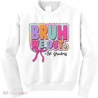 Cute Retro Bruh We Out First Graders Kids Sweatshirt thumb 0