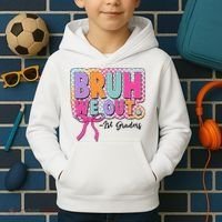 Cute Retro Bruh We Out First Graders Kids Hoodie thumb 2