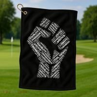 Civil Rights Black Power Fist March For Justice Golf Towel thumb 1
