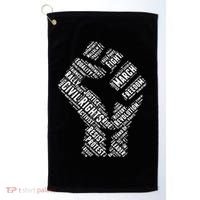 Civil Rights Black Power Fist March For Justice Golf Towel thumb 0