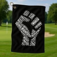 Civil Rights Black Power Fist March For Justice Golf Towel thumb 1