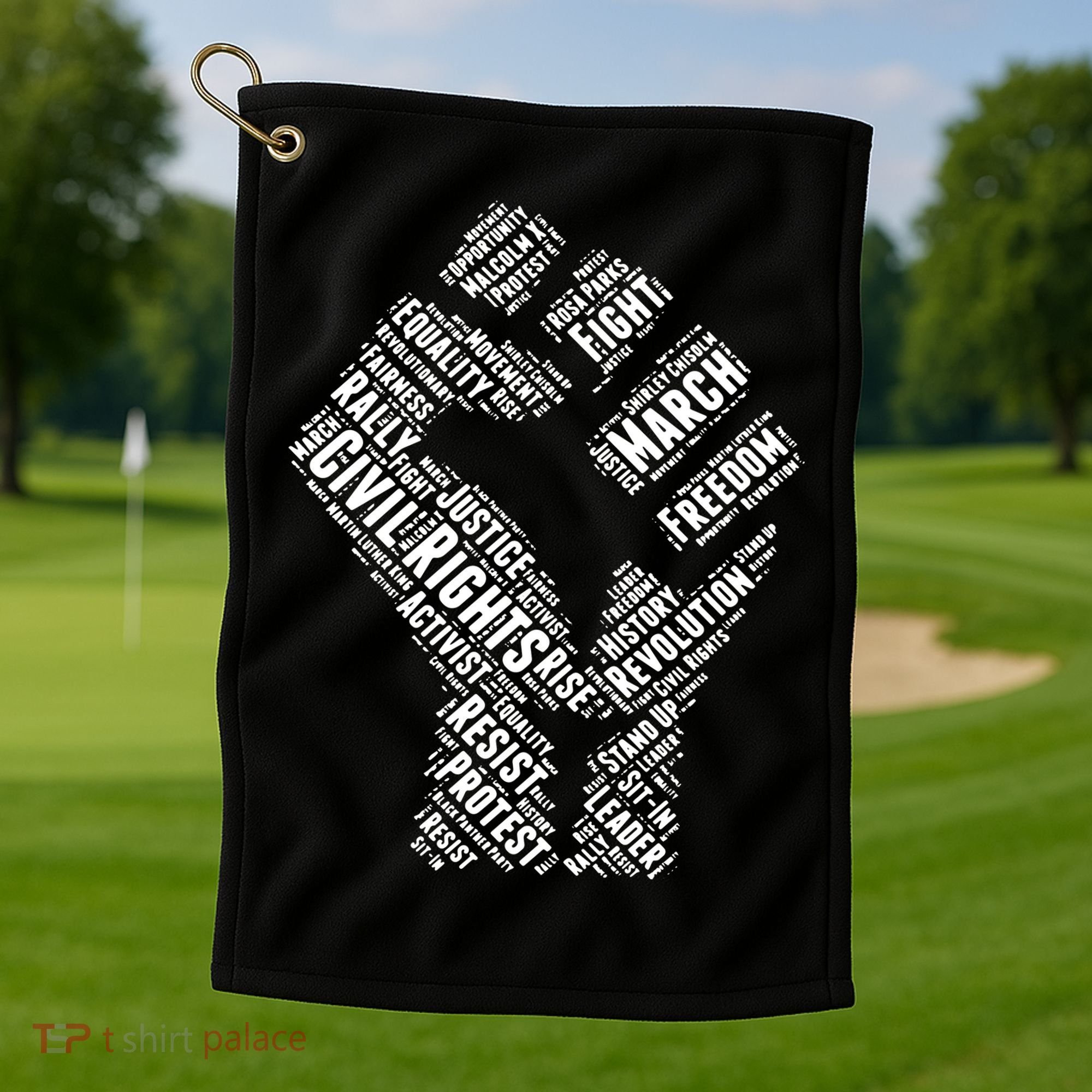 Civil Rights Black Power Fist March For Justice Golf Towel
