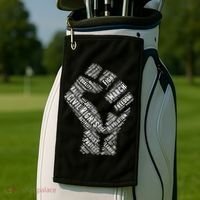 Civil Rights Black Power Fist March For Justice Golf Towel thumb 2