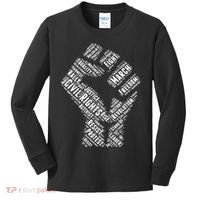 Civil Rights Black Power Fist March For Justice Kids Long Sleeve Shirt thumb 0