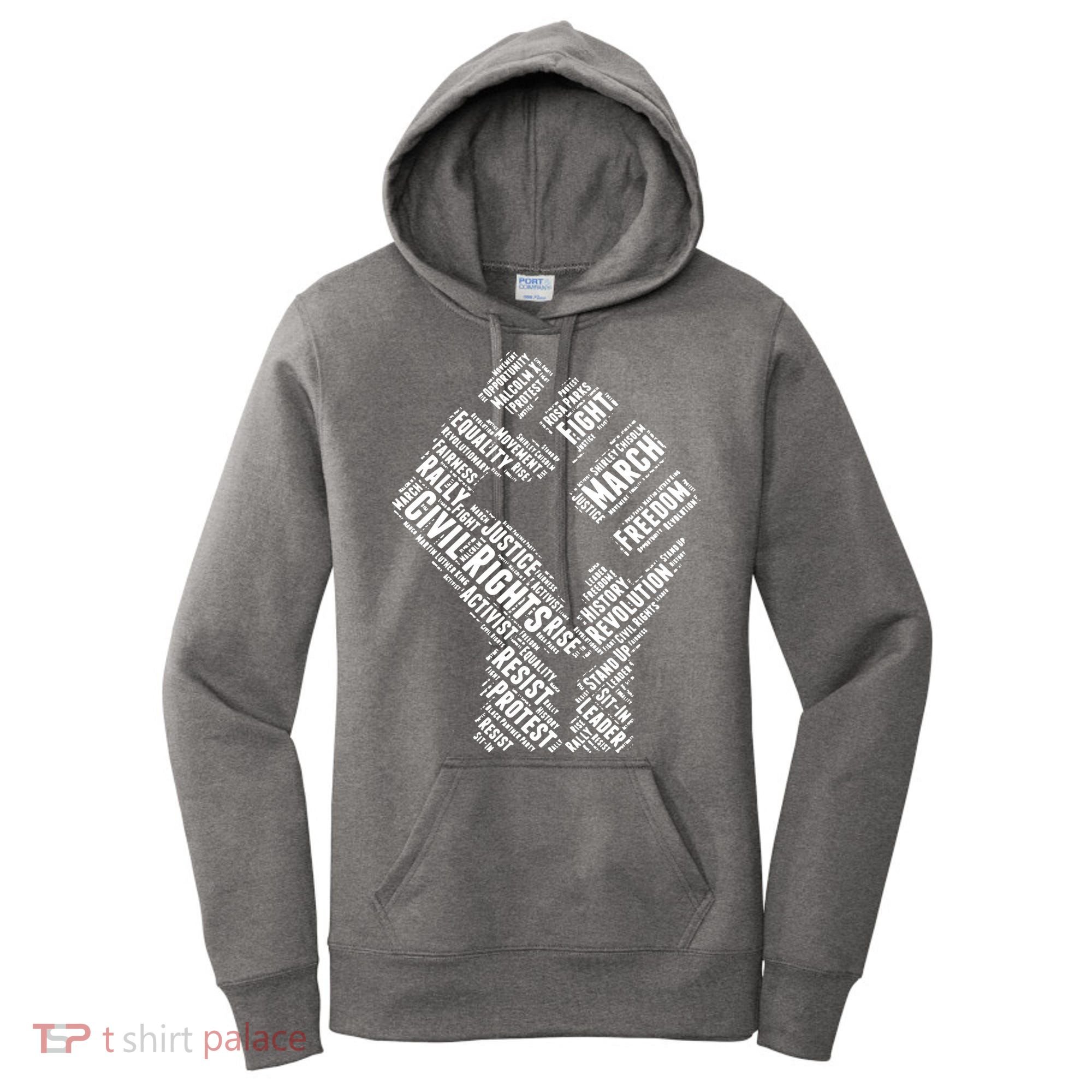 Civil Rights Black Power Fist March For Justice Women's Hoodie