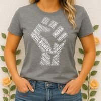 Civil Rights Black Power Fist March For Justice Women's T-Shirt thumb 2