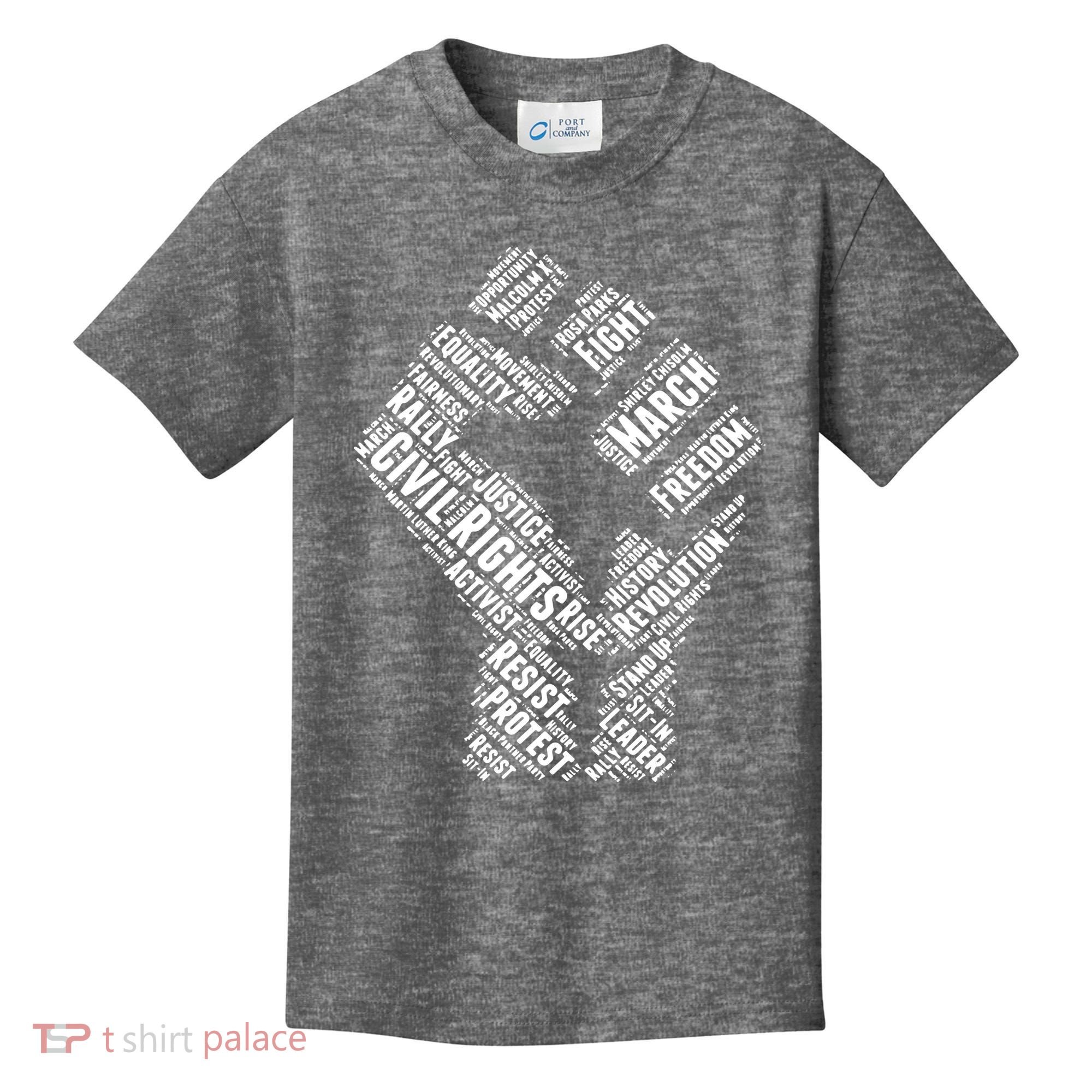 Civil Rights Black Power Fist March For Justice Kids T-Shirt
