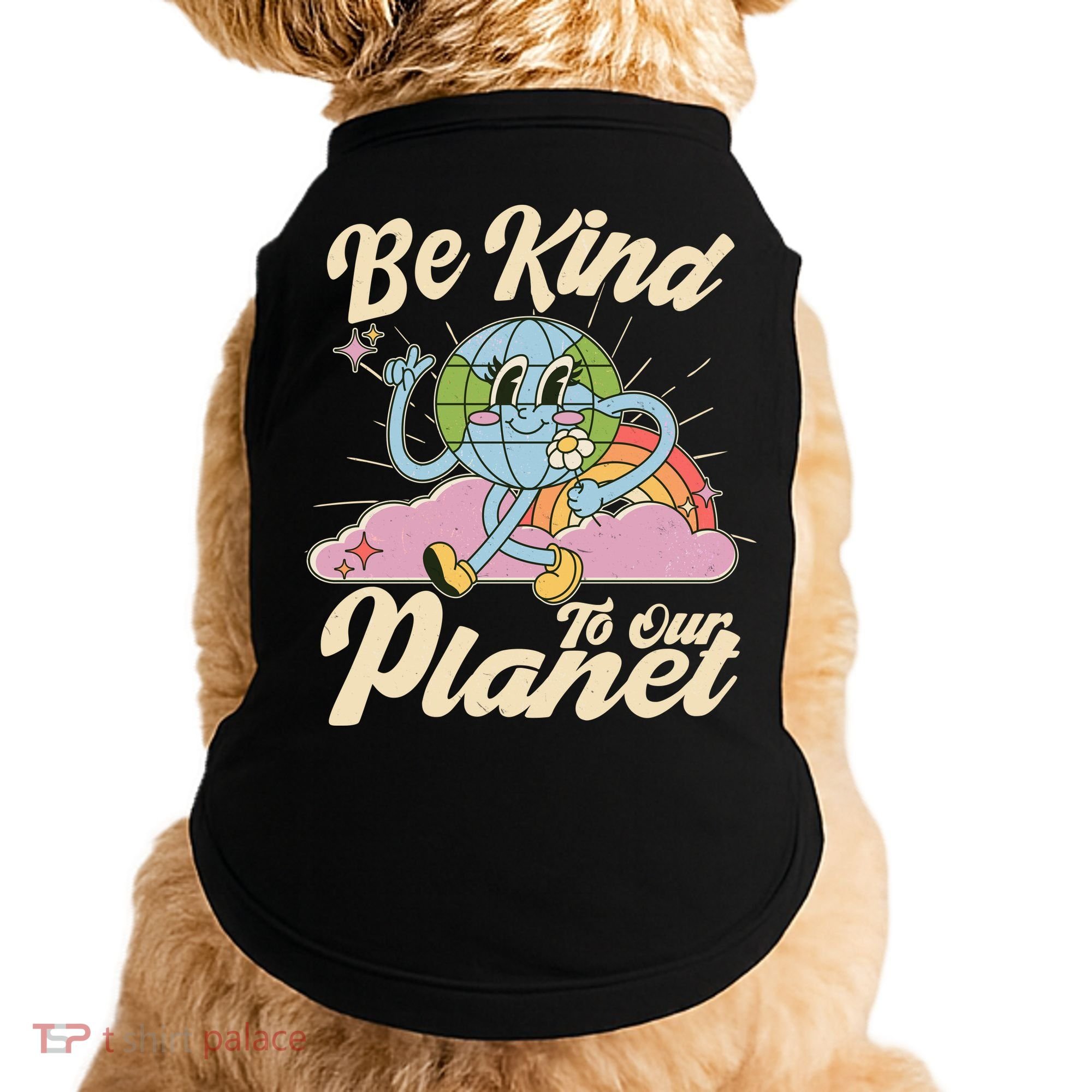 Cute Retro Be Kind To Our Planet Celebrate Earth Day Doggie Tank