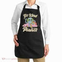Cute Retro Be Kind To Our Planet Celebrate Earth Day Apron thumb 2