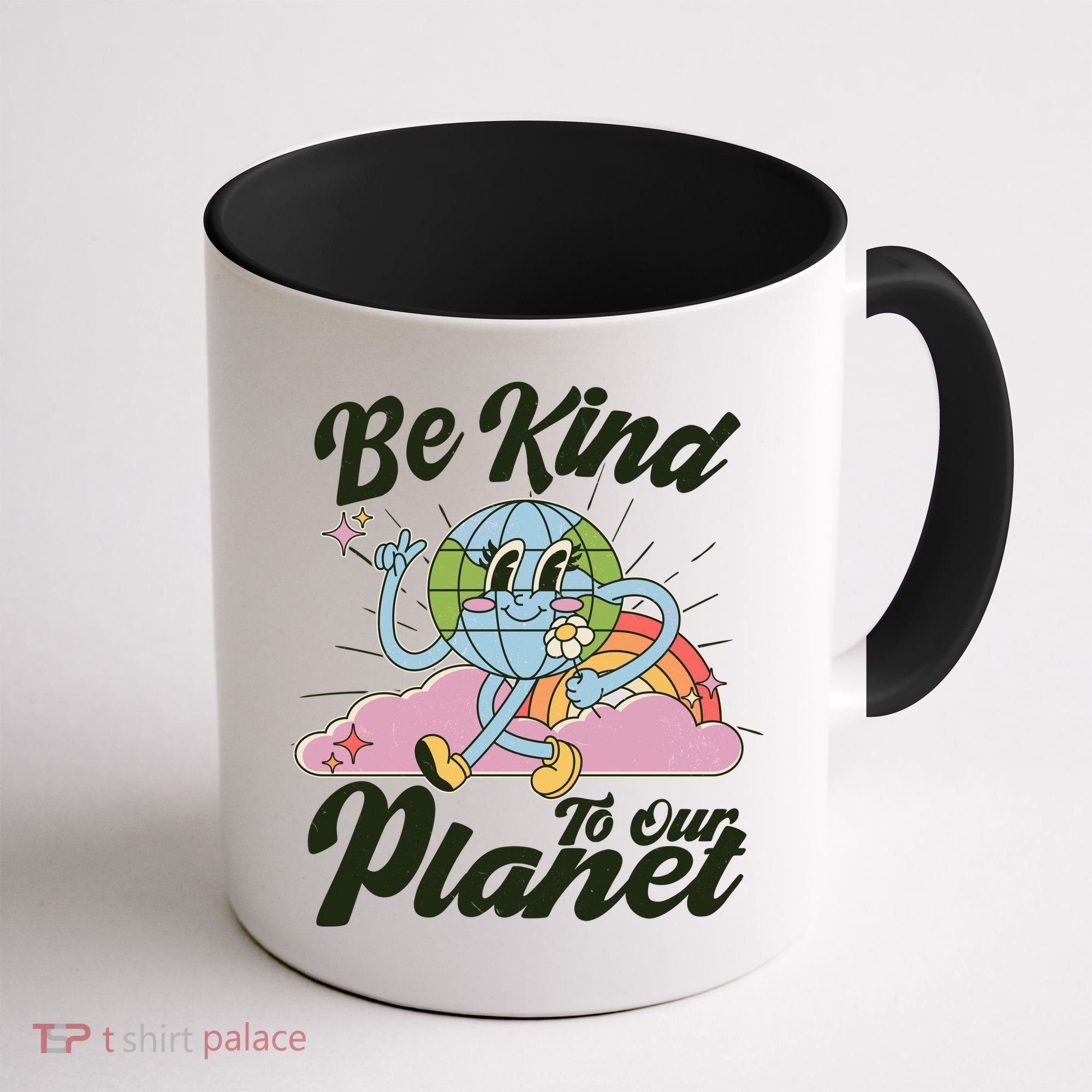 Cute Retro Be Kind To Our Planet Celebrate Earth Day Coffee Mug