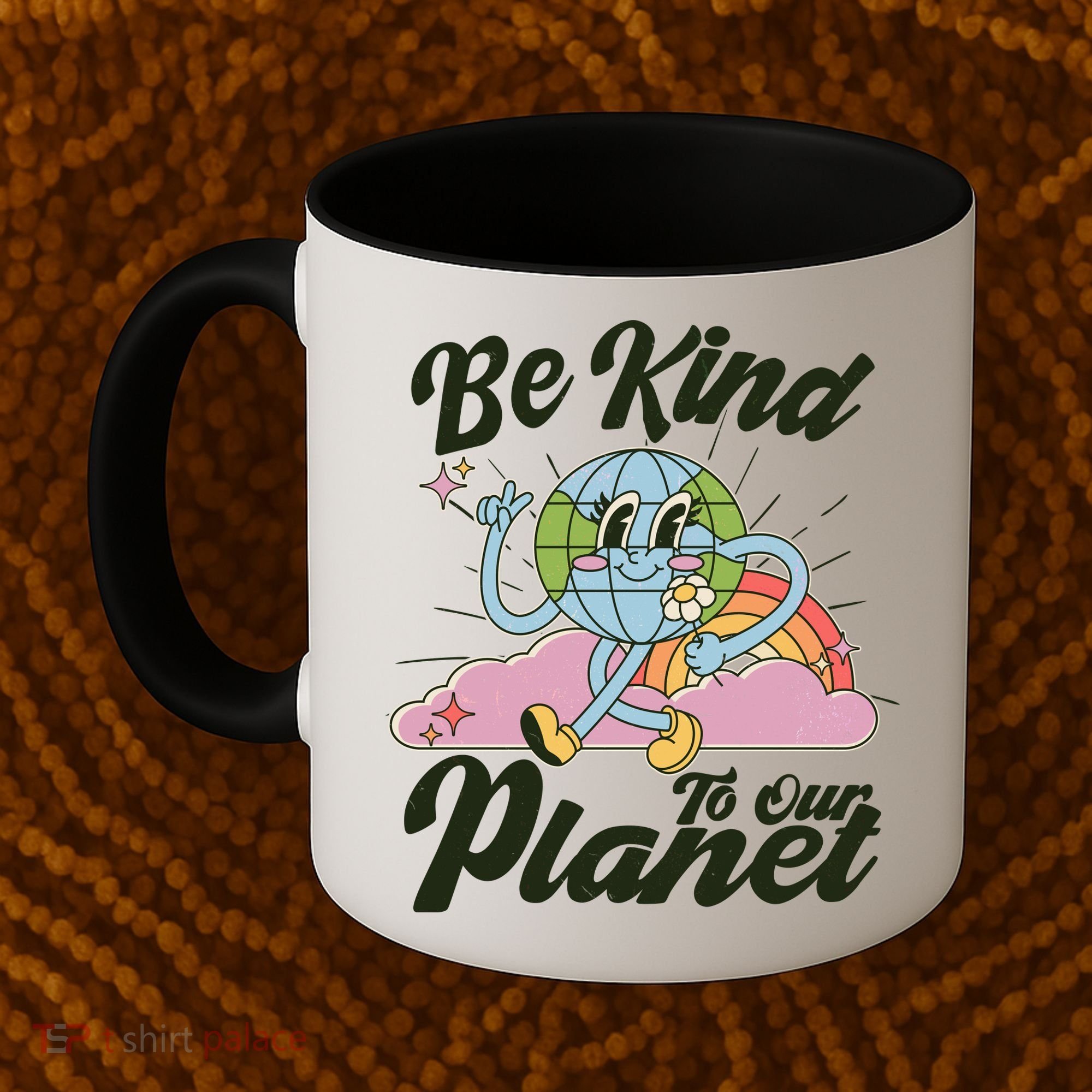 Cute Retro Be Kind To Our Planet Celebrate Earth Day Coffee Mug