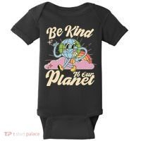 Cute Retro Be Kind To Our Planet Celebrate Earth Day Baby Bodysuit thumb 0