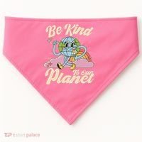 Cute Retro Be Kind To Our Planet Celebrate Earth Day USA-Made Doggie Bandana thumb 0