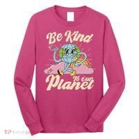 Cute Retro Be Kind To Our Planet Celebrate Earth Day Long Sleeve Shirt thumb 0