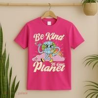 Cute Retro Be Kind To Our Planet Celebrate Earth Day T-Shirt thumb 2