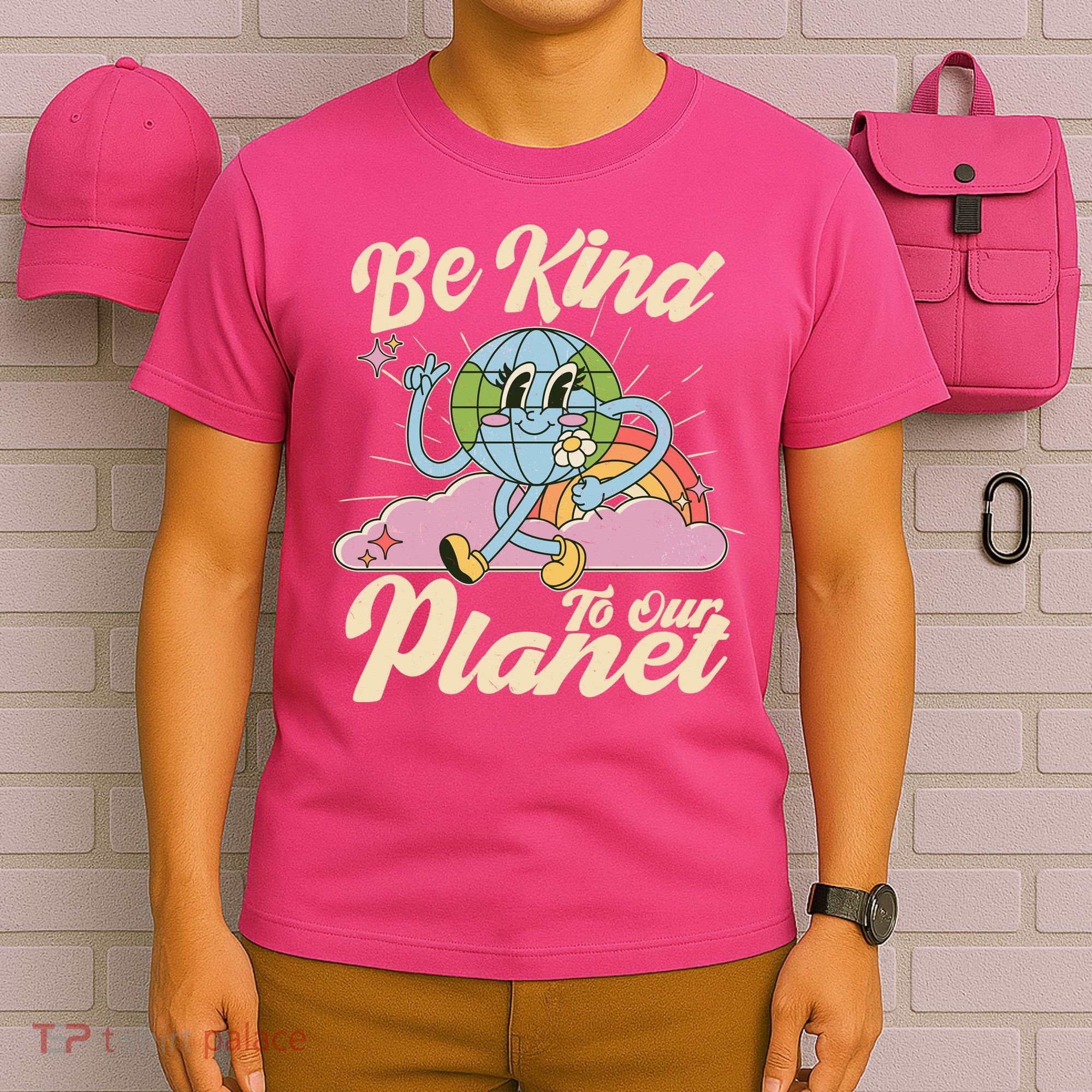 Cute Retro Be Kind To Our Planet Celebrate Earth Day T-Shirt