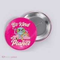 Cute Retro Be Kind To Our Planet Celebrate Earth Day Button thumb 0