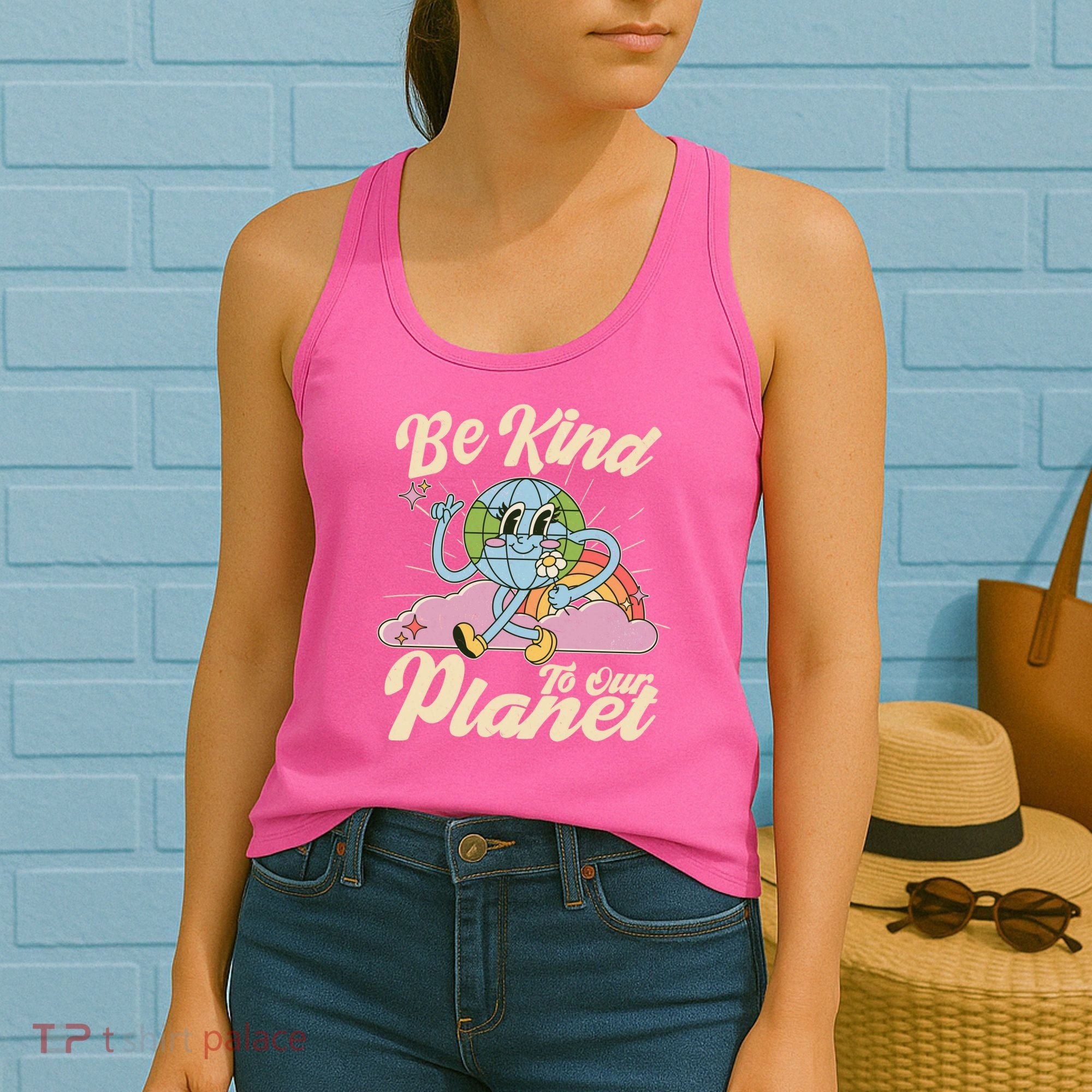 Cute Retro Be Kind To Our Planet Celebrate Earth Day Women's Tank Top