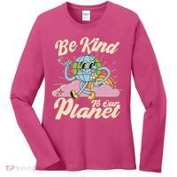 Cute Retro Be Kind To Our Planet Celebrate Earth Day Women's Long Sleeve Shirt thumb 0