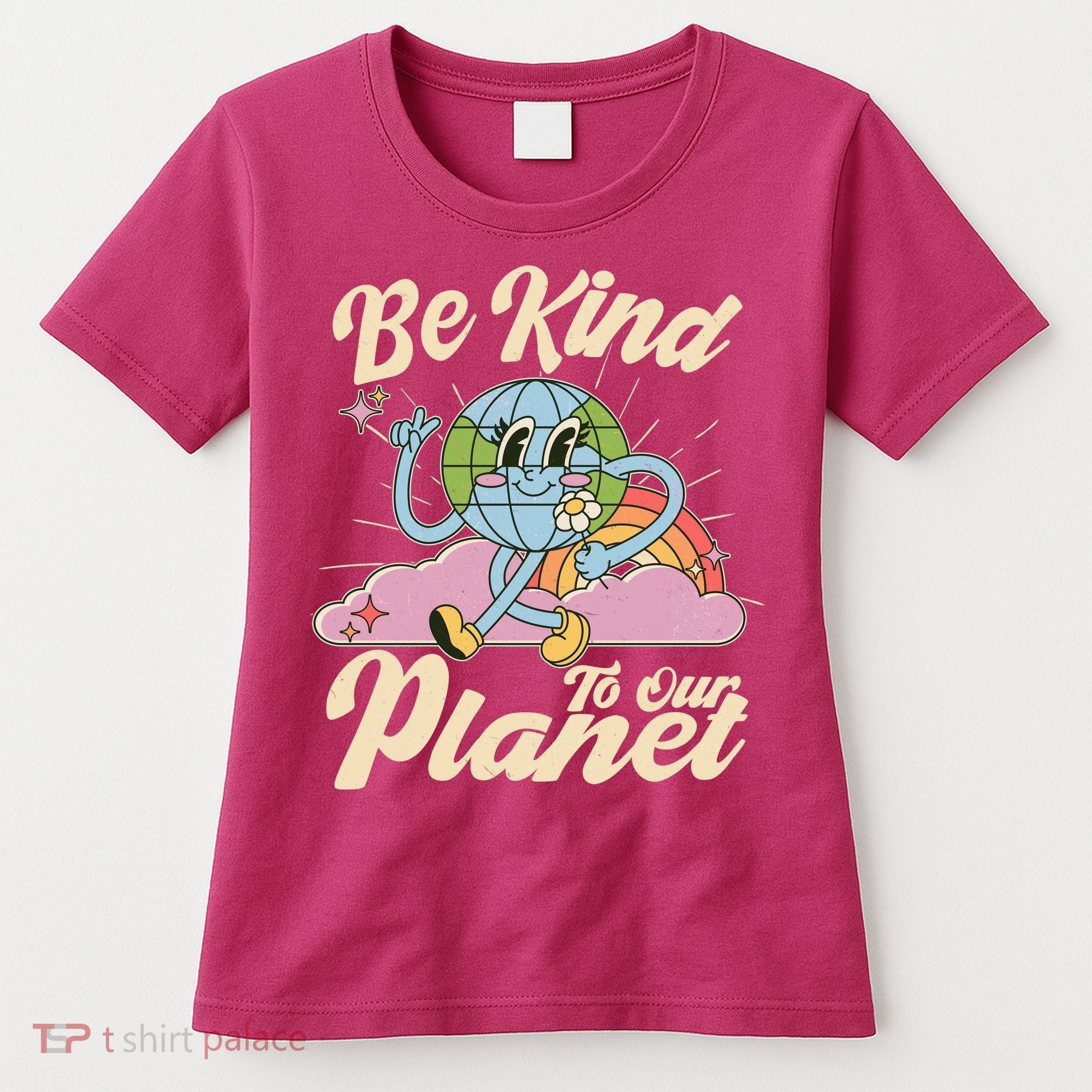 Cute Retro Be Kind To Our Planet Celebrate Earth Day Women's T-Shirt