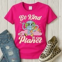 Cute Retro Be Kind To Our Planet Celebrate Earth Day Women's T-Shirt thumb 3