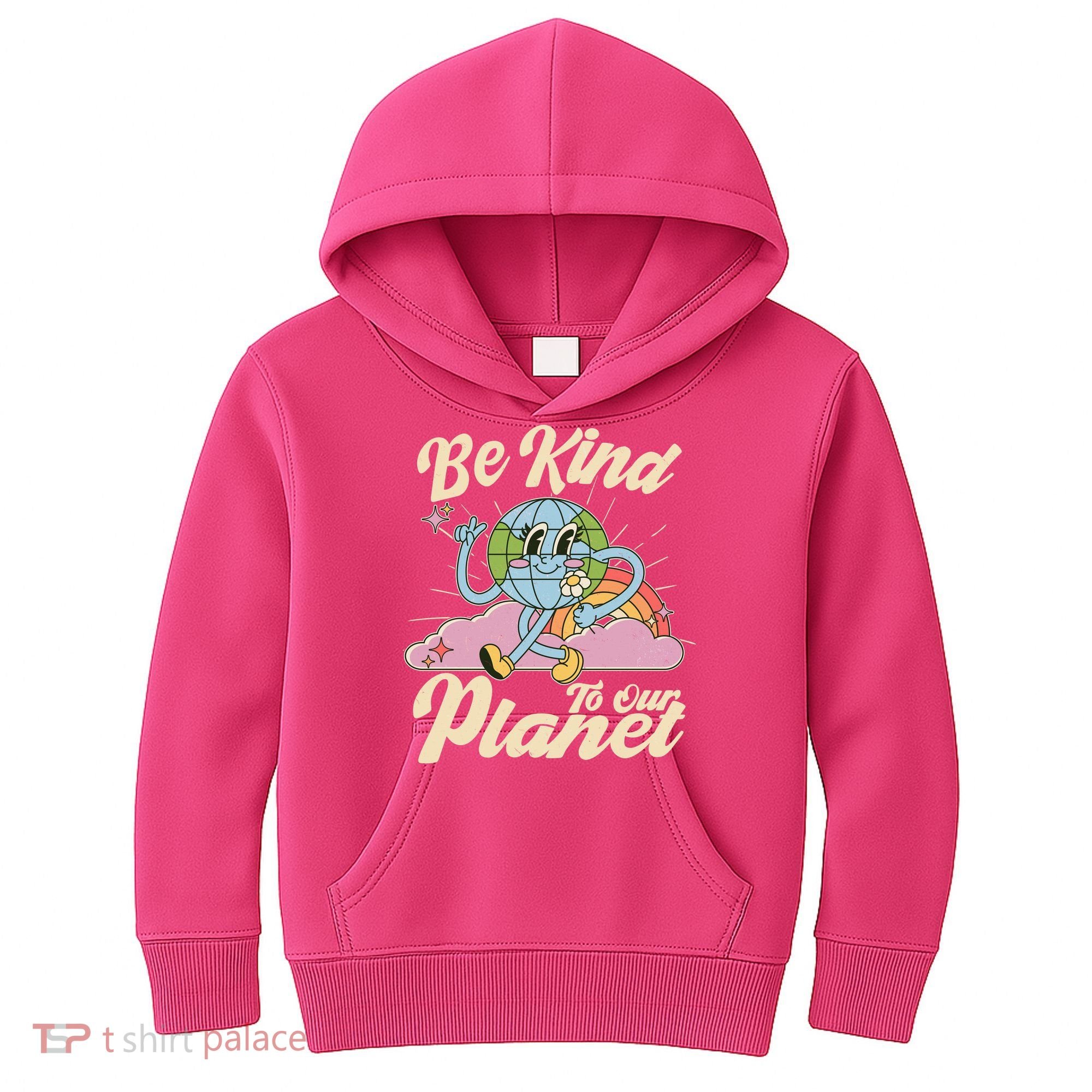 Cute Retro Be Kind To Our Planet Celebrate Earth Day Kids Hoodie