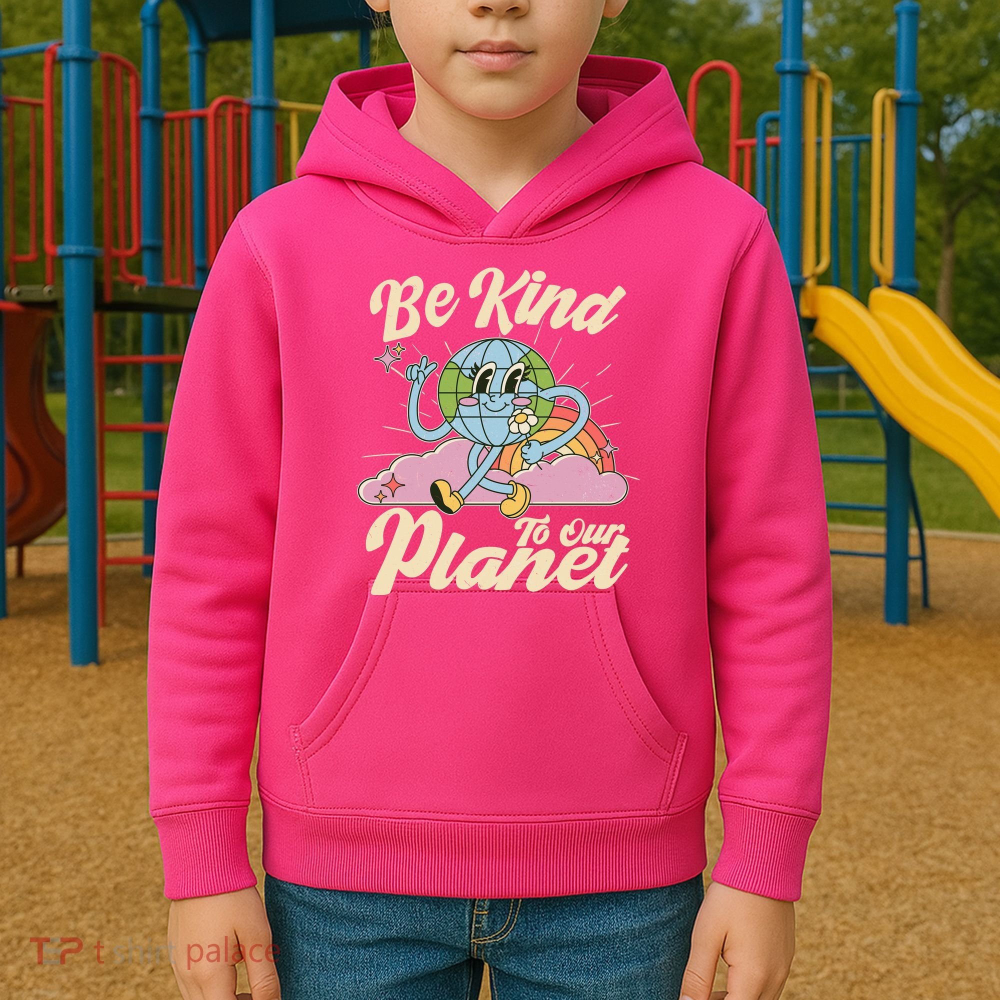 Cute Retro Be Kind To Our Planet Celebrate Earth Day Kids Hoodie