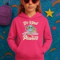 Cute Retro Be Kind To Our Planet Celebrate Earth Day Kids Hoodie thumb 3