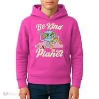 Cute Retro Be Kind To Our Planet Celebrate Earth Day Kids Hoodie thumb 4