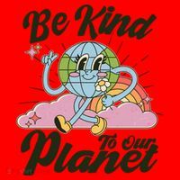 Cute Retro Be Kind To Our Planet Celebrate Earth Day Santa Hat thumb 1
