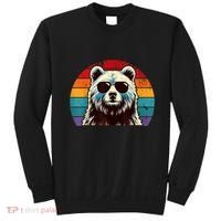 Cool Retro Bear In Sunglasses 70s 80s 90s Novelty Funny Bear Sweatshirt thumb 0