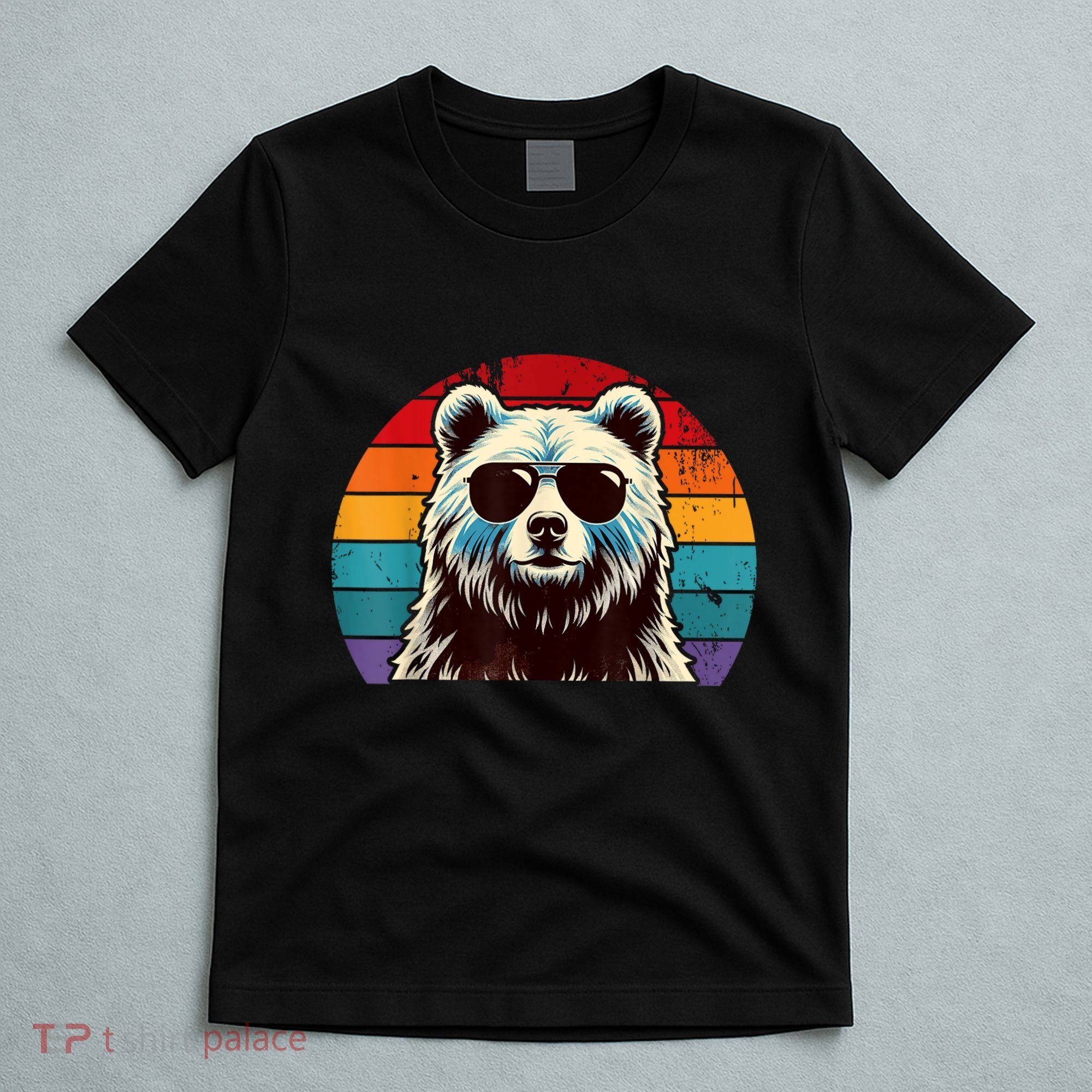 Cool Retro Bear In Sunglasses 70s 80s 90s Novelty Funny Bear T-Shirt