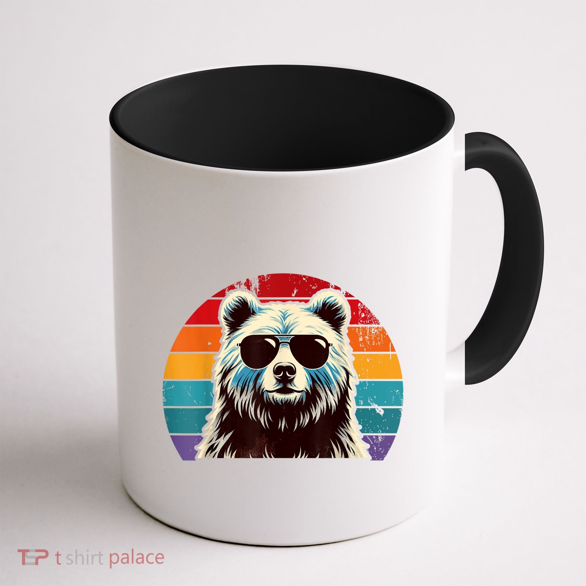 Cool Retro Bear In Sunglasses 70s 80s 90s Novelty Funny Bear Coffee Mug