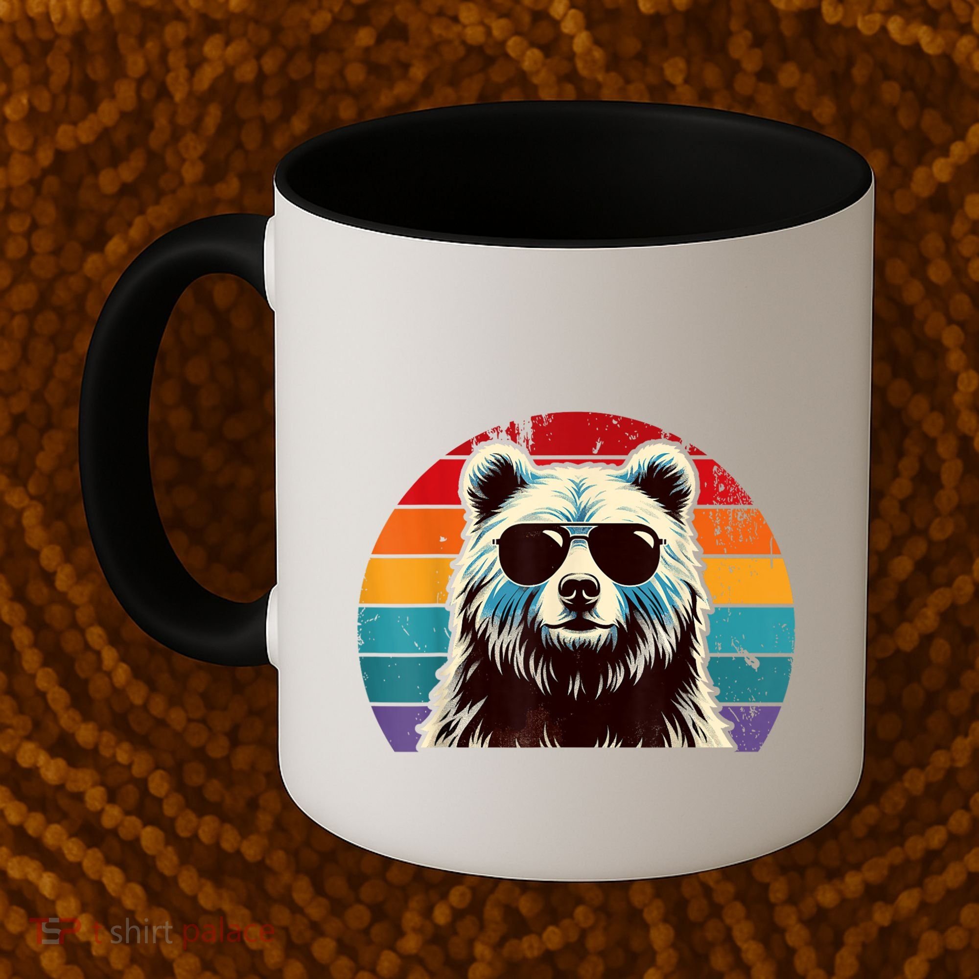 Cool Retro Bear In Sunglasses 70s 80s 90s Novelty Funny Bear Coffee Mug