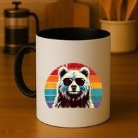 Cool Retro Bear In Sunglasses 70s 80s 90s Novelty Funny Bear Coffee Mug thumb 4