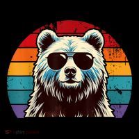 Cool Retro Bear In Sunglasses 70s 80s 90s Novelty Funny Bear Coffee Mug thumb 5