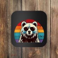 Cool Retro Bear In Sunglasses 70s 80s 90s Novelty Funny Bear Coaster thumb 0