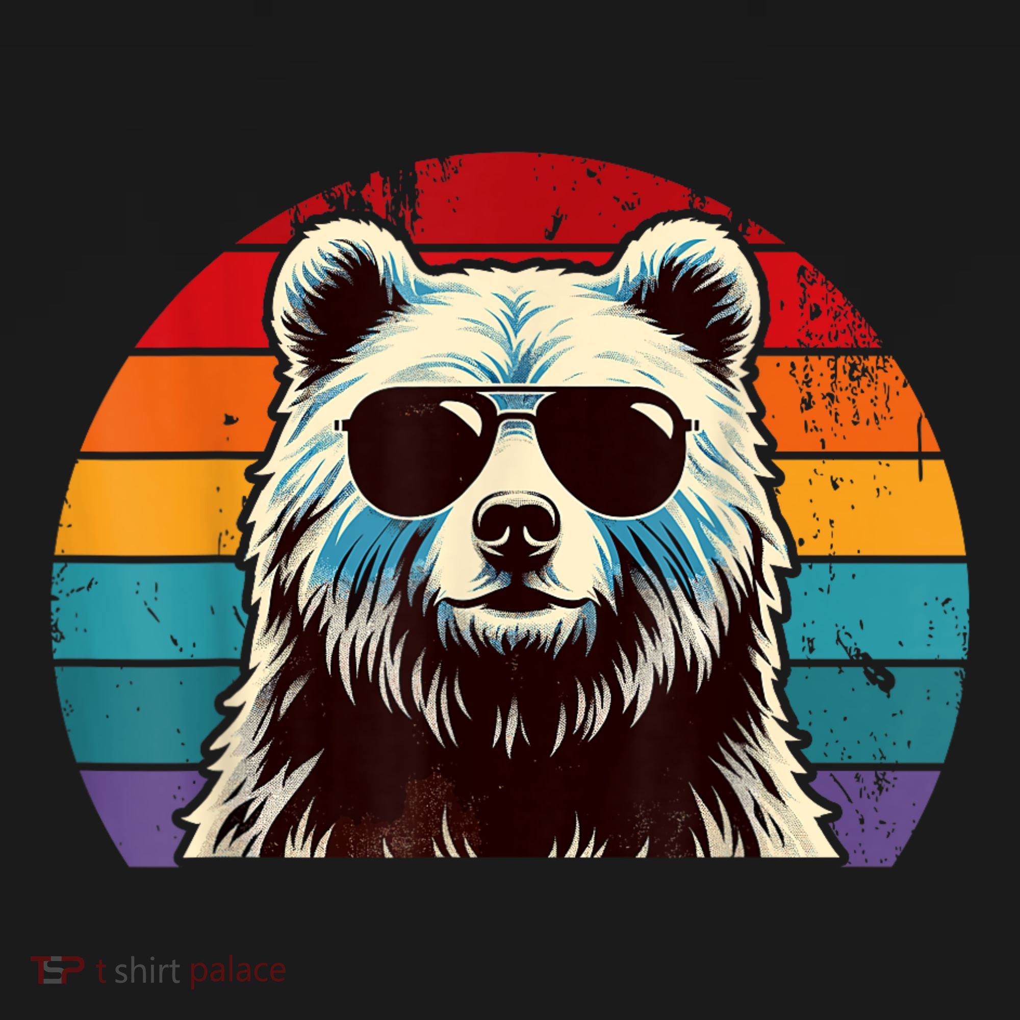 Cool Retro Bear In Sunglasses 70s 80s 90s Novelty Funny Bear Women's Hoodie