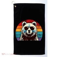 Cool Retro Bear In Sunglasses 70s 80s 90s Novelty Funny Bear Golf Towel thumb 0