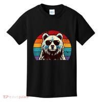 Cool Retro Bear In Sunglasses 70s 80s 90s Novelty Funny Bear Kids T-Shirt thumb 0
