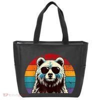 Cool Retro Bear In Sunglasses 70s 80s 90s Novelty Funny Bear Tote Bag thumb 0