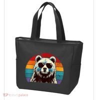 Cool Retro Bear In Sunglasses 70s 80s 90s Novelty Funny Bear Tote Bag thumb 3