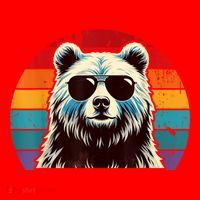 Cool Retro Bear In Sunglasses 70s 80s 90s Novelty Funny Bear Santa Hat thumb 1