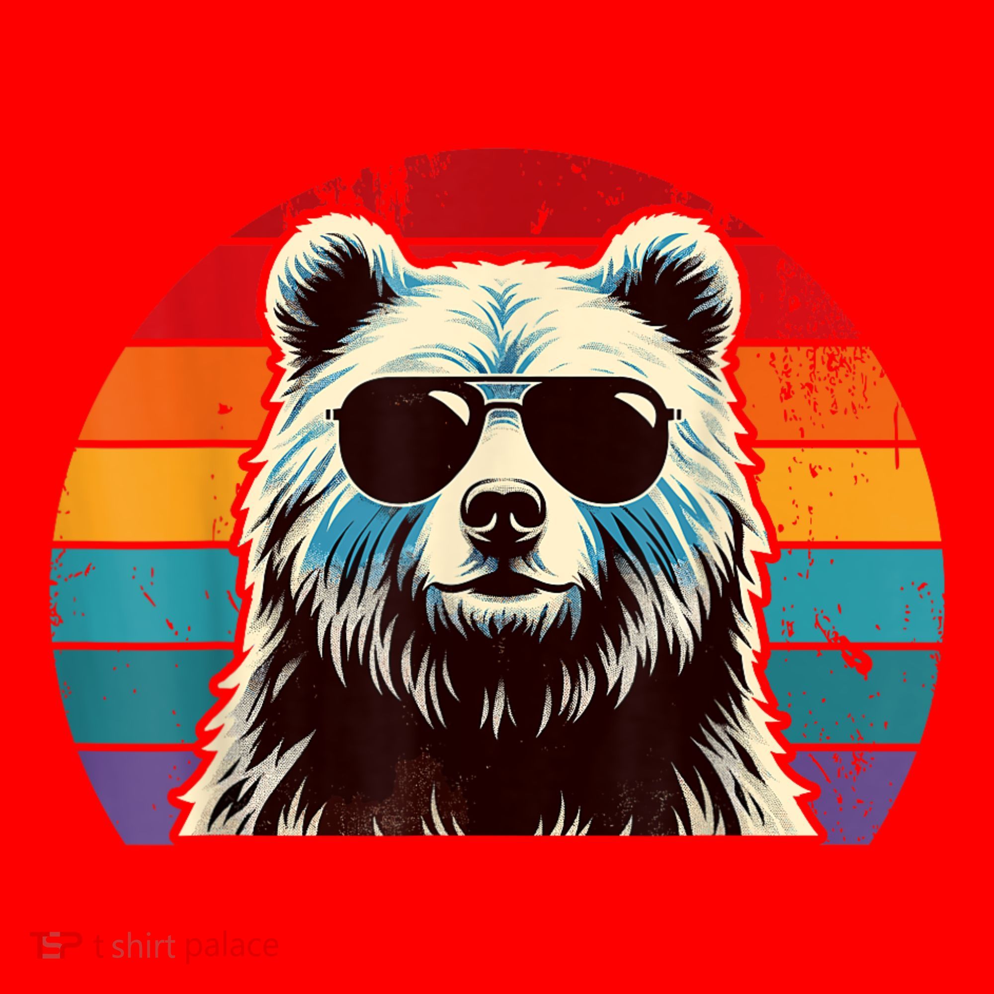 Cool Retro Bear In Sunglasses 70s 80s 90s Novelty Funny Bear Santa Hat