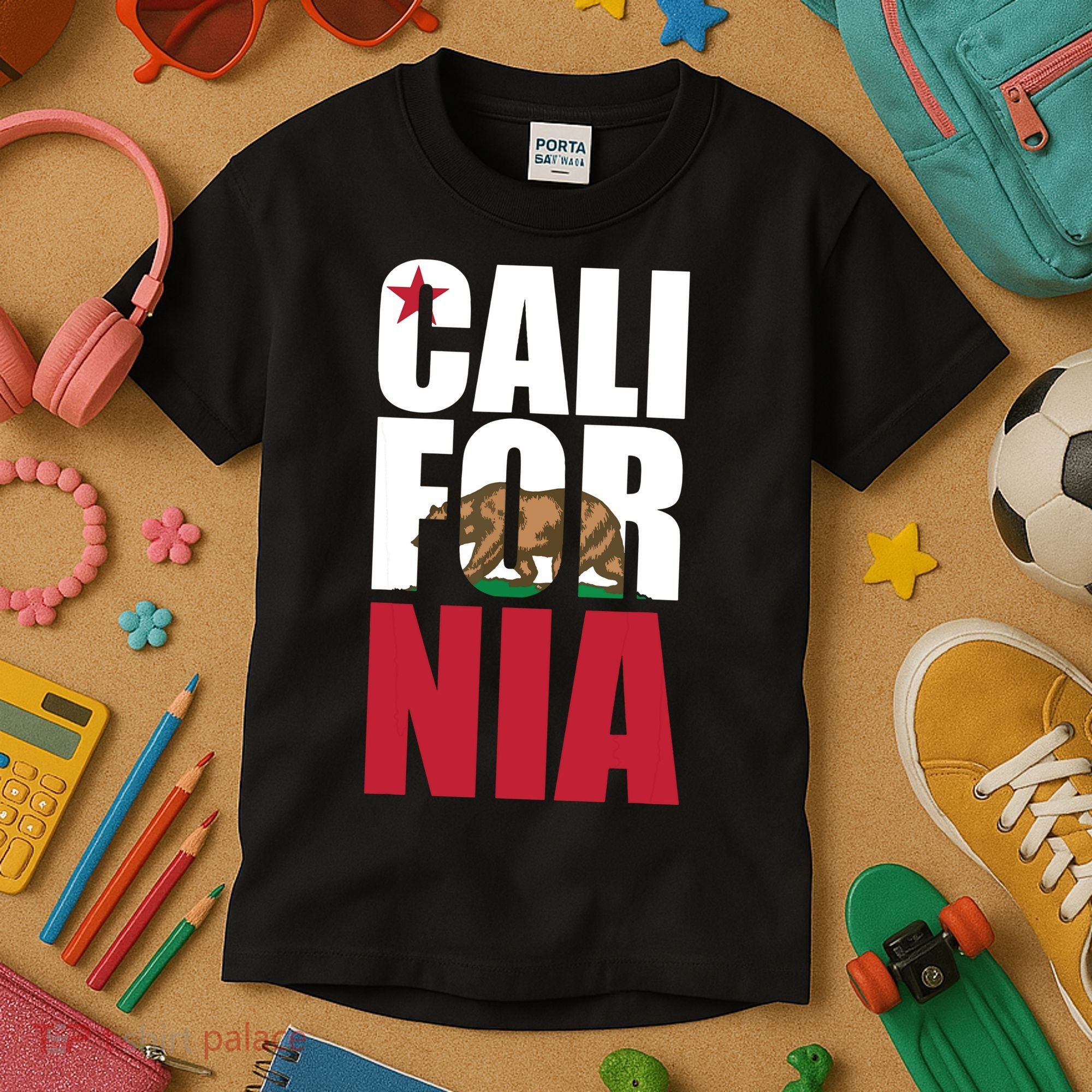 California Republic Bear T Kids T-Shirt