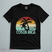 Costa Rica Beach Sunset Palm Tree Retro Vacation Costa Rica T-Shirt thumb 5