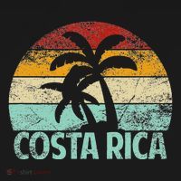 Costa Rica Beach Sunset Palm Tree Retro Vacation Costa Rica Coaster thumb 2
