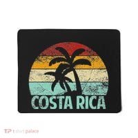 Costa Rica Beach Sunset Palm Tree Retro Vacation Costa Rica Mousepad thumb 0